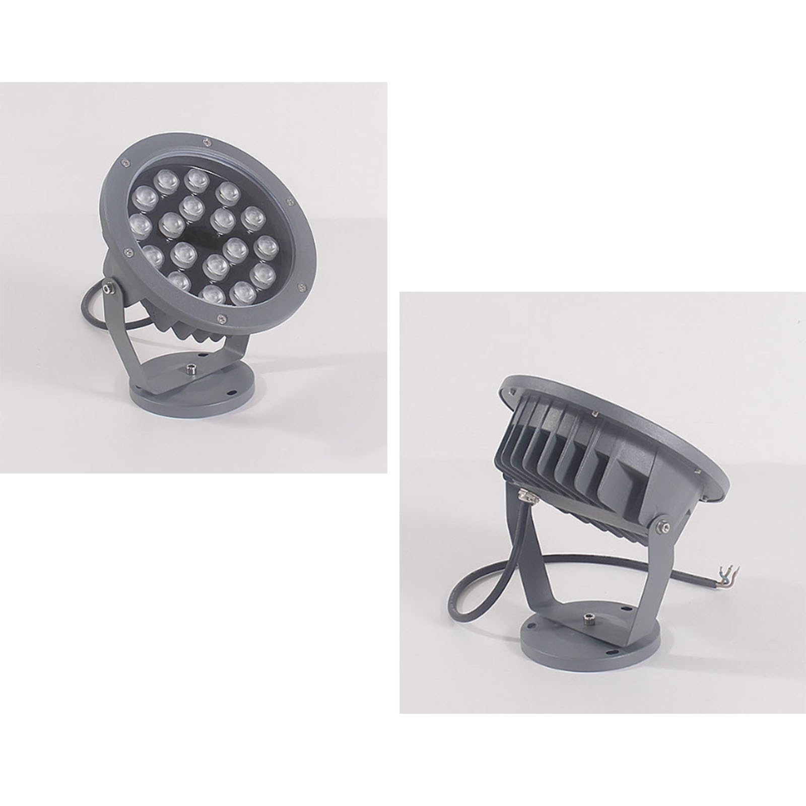 Oświetlenie podłogowe LED 100-260 V AC, zewnętrzne światła RGB ze sterowaniem wewnętrznym, kolorowe światła drzew (czerwony, B-24W)
