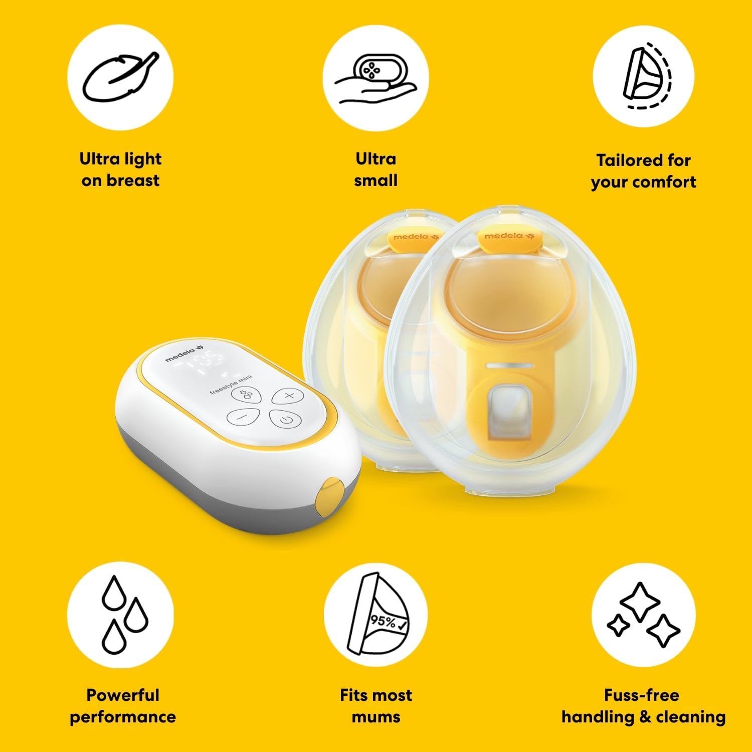 Medela Freestyle Mini Hands-Free Double Electric with Hands-Free Cups & Rechargable Battery. - 4