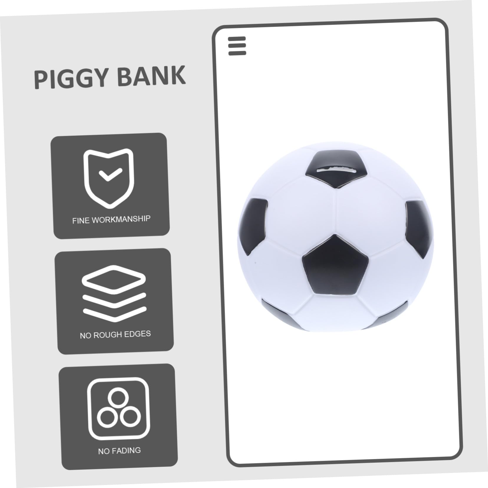 Salvadanaio Calcio in Resistente Forma Pallone Decorazione Cameretta Ragazzi Regalo Compleanno Divertente e