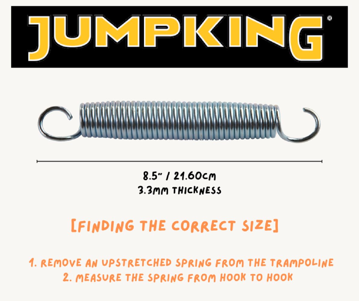 Jumpking Heavy Duty Trampoline Springs 8.5-inch for Trampolines, Stainless Steel Trampoline Replacement Springs Including Spring Pulling Tool (Set of 20)