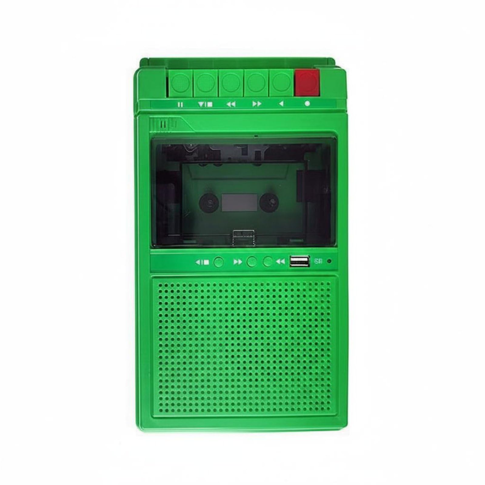 Play and Capture Function Retro Cassette Player Recorder Double Power Supply Design USB Port Personal Tape Headphone for Collectors, Music Enthusiasts, Green | Players Portable-image-15