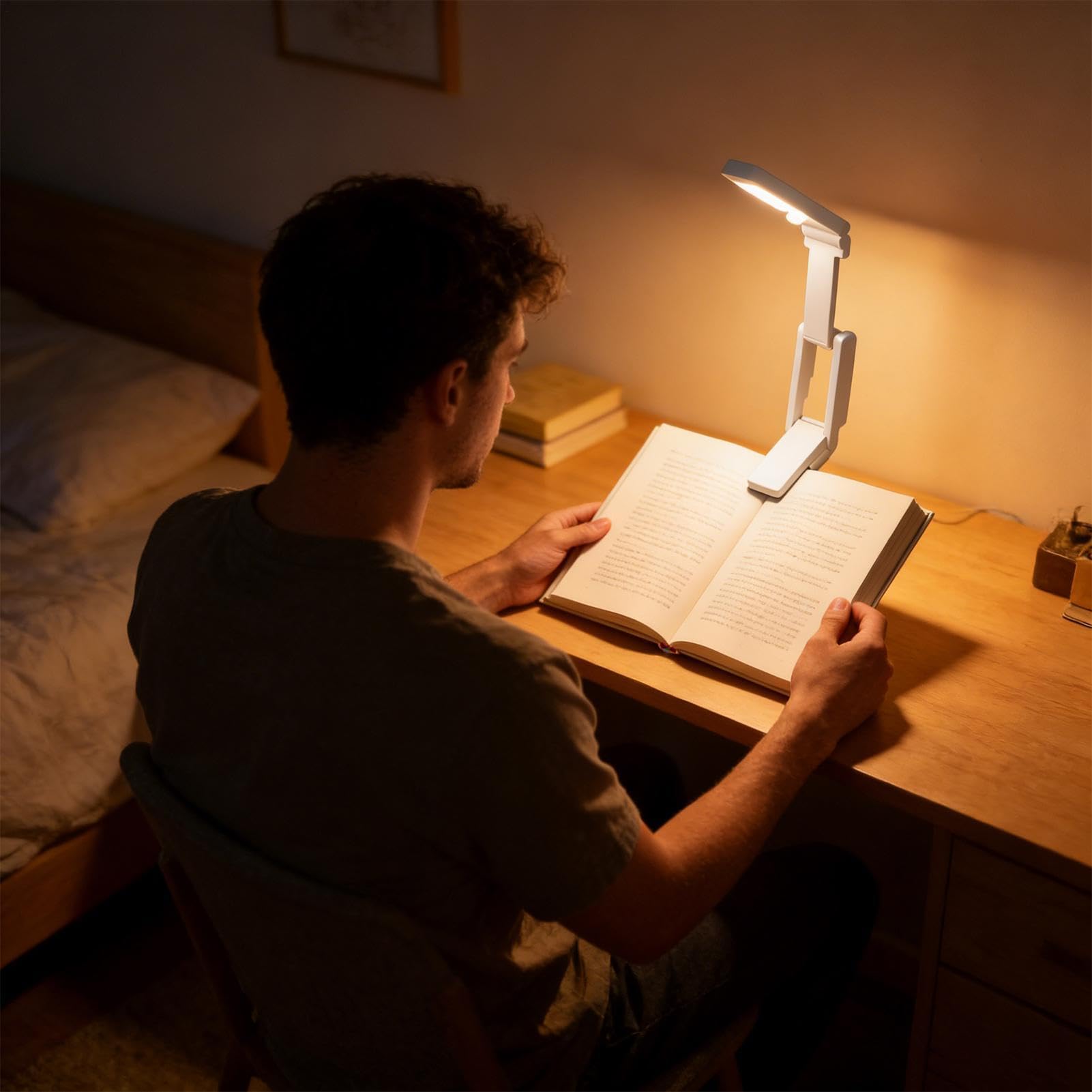 Genérico Luz de Lectura para Libros Lámpara portátil plegable y ajustable | Luz LED para Para niños y adultos, para estudiar, , trabajar, escribir o en el hogar