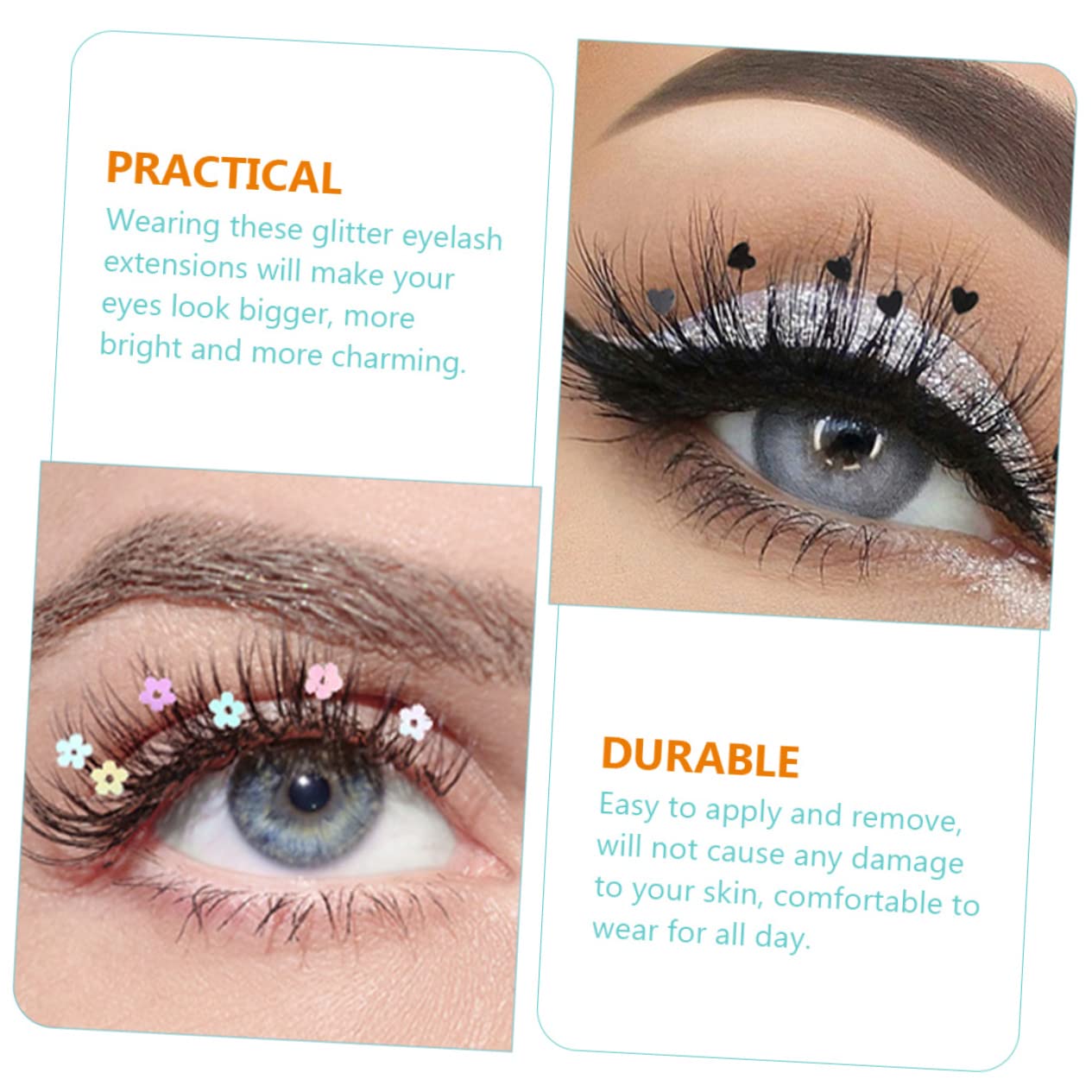 FRCOLOR 12pares Pestañas Postizas De Lentejuelas Brillantes De Fake Lashes Para Fiestas De Navidad y Año Para Maquillaje De Cosplay y Eventos Especiales