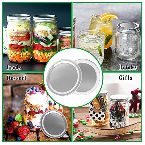 Uptrust Reusable Canning Lids 18/8 Premium Stainless Steel Mason Jar Lids 86Mm Wide Mouth Mason Jars Split-Type Lids With Leak Proof Silicone Seals Anti-Rust Dishwasher Safe12Pack thumb #5