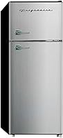 Frigidaire 7.5 Cu Ft Platinum Series Compact Refrigerator Freezer, Stainless Steel 2-Door Apartment Size Fridge