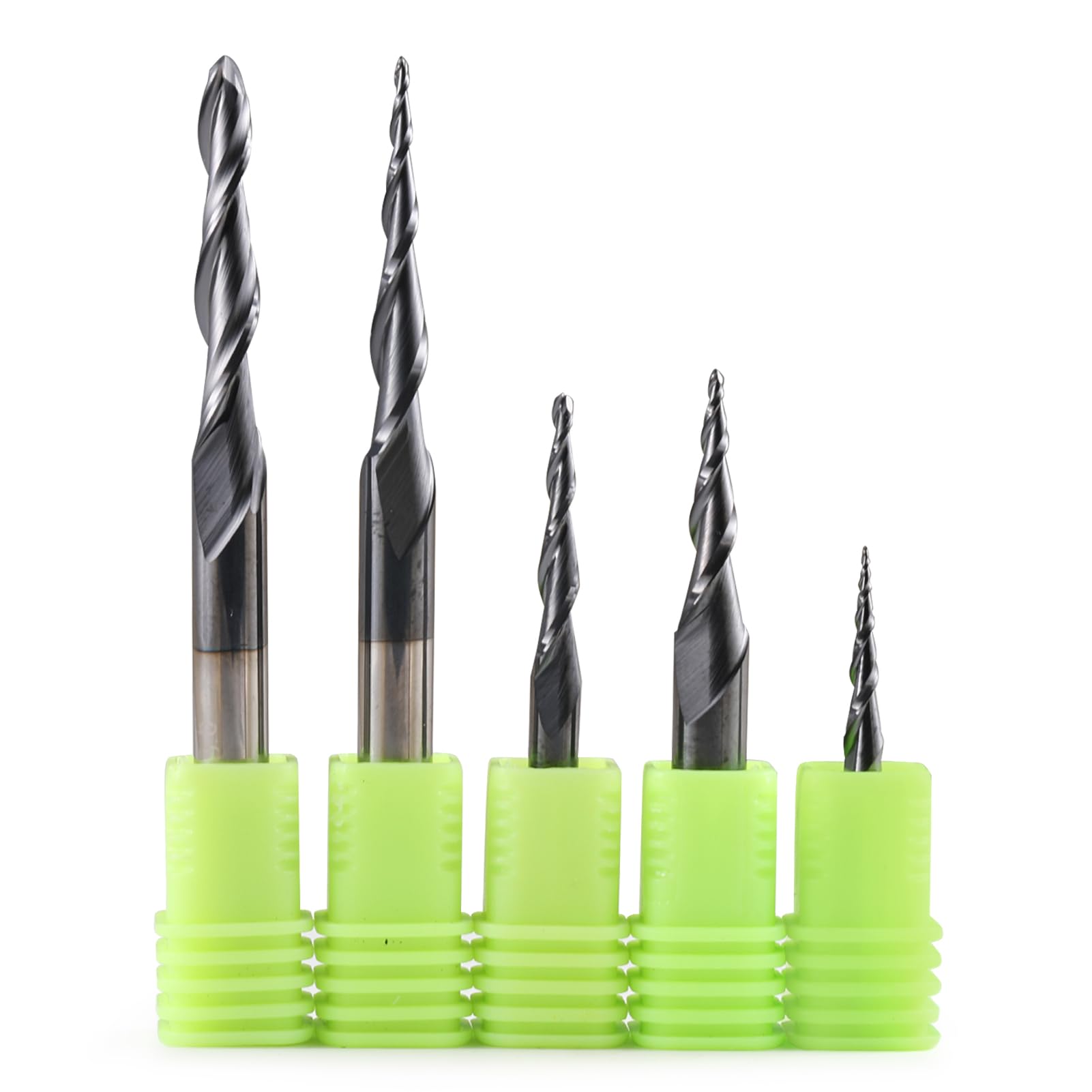 1 broca de extremo cónico, fresa de metal de 2 flautas de carburo de tungsteno de 3.175/4/6/0.315 in.(6.0xR0.5x30.5x75L)