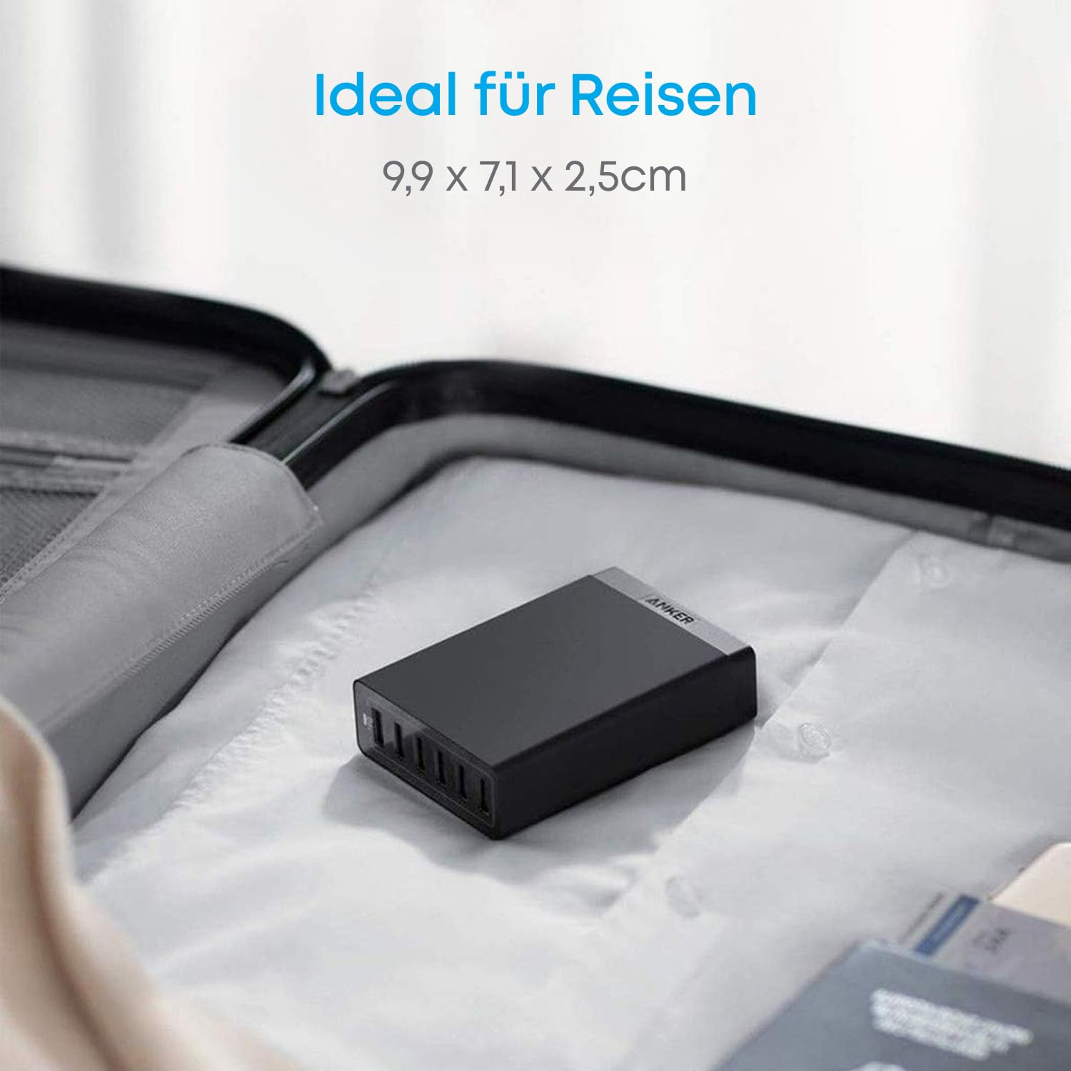 Anker 60W 6-Port USB Ladegerät, iPad Ladegerät für iPhone, iPad, Galaxy, Nexus, HTC, Nokia, Motorola und weitere (Schwarz)