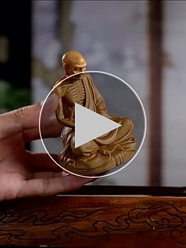 Amazon｜少林寺 十八の羅漢之一 高級天然ツゲ木彫り 置物 坐禅
