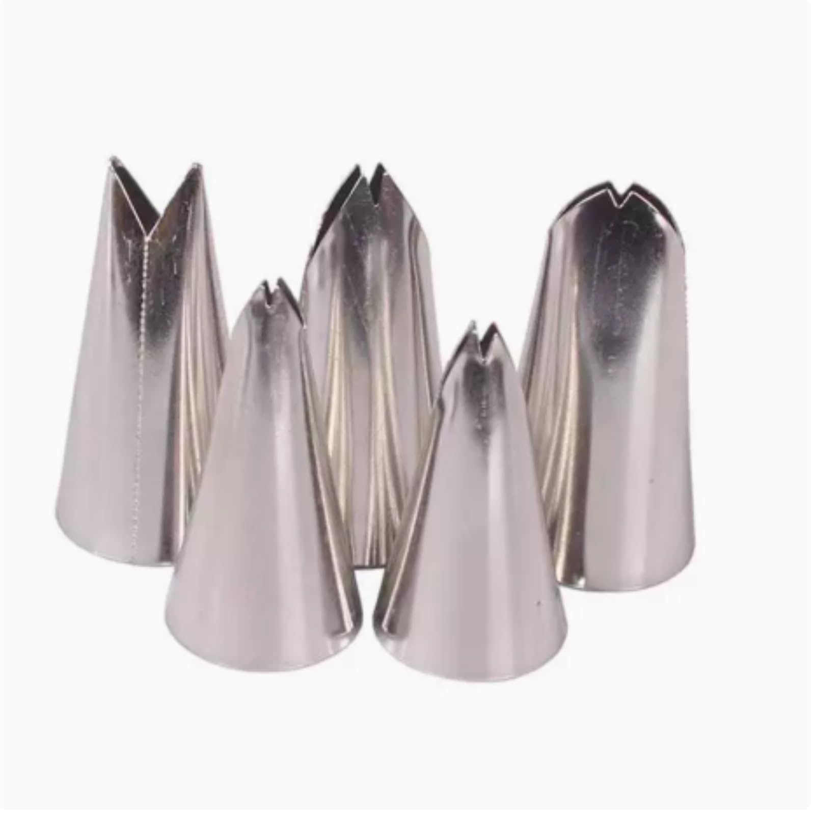 Due set di 5 punte per decorare torte in acciaio inox | Set di beccucci per decorazione di glassa, per cupcake