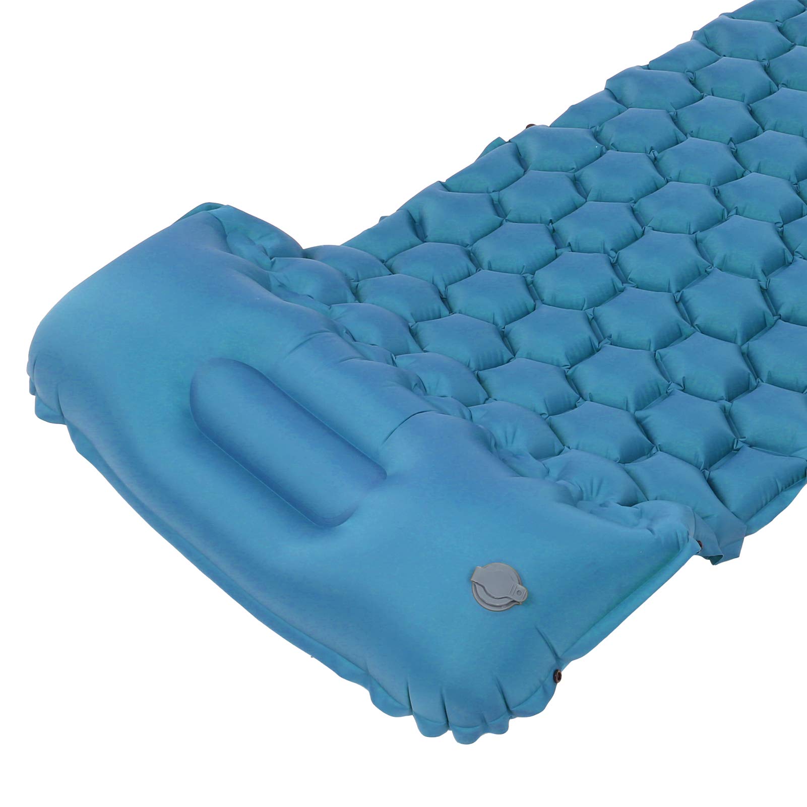 Tappetino da Campeggio Air Sleeping Pad - Pad Gonfiabile Leggero da Viaggio con pressa a Pedale per Escursioni in Viaggio(Blu Pavone)