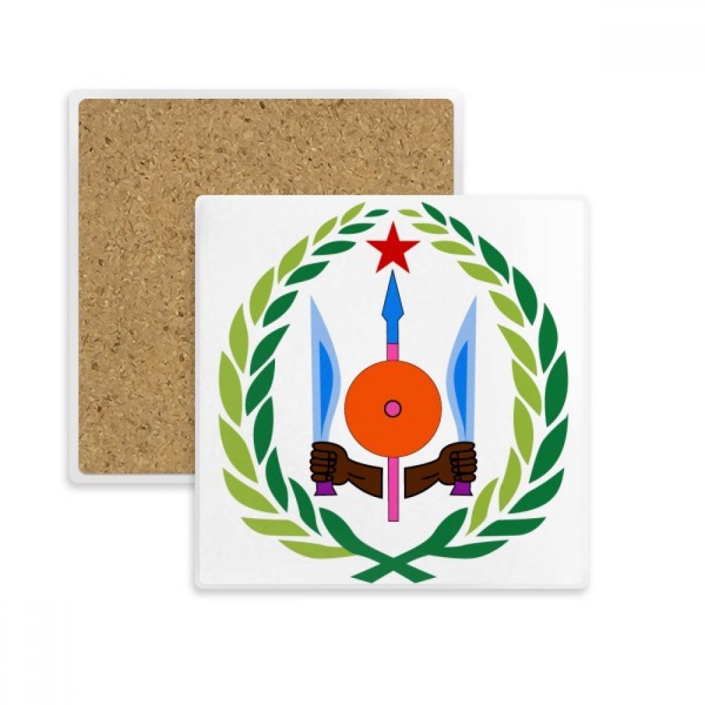 Dessous de verre Djibouti absorbant en pierre pour verre et tasse de café multicolor