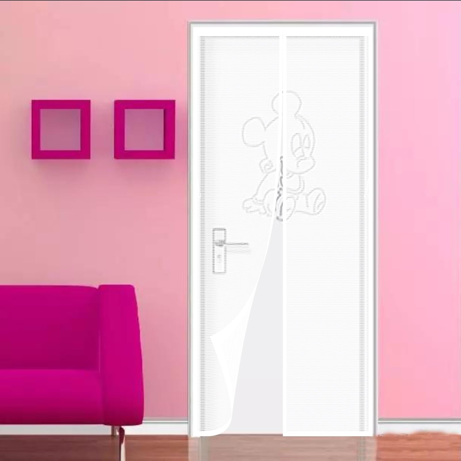 Moustiquaire magnétique pour porte 136x146 cm en maille blanche