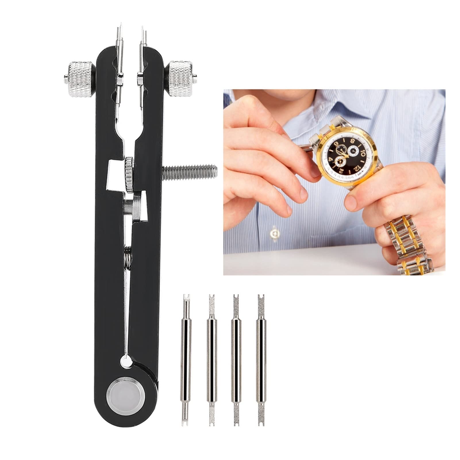 Outil de réglage de Retrait de Bracelet de Montre en Alliage 6825, Pince à Ressort Professionnelle en Forme de V pour horloger, Outil de Montre, kit d'outils de réparation
