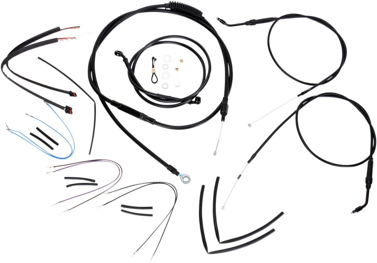 Burly Brand Black 14&Prime, Ape Hanger Cable/Brake Kit B30-1068