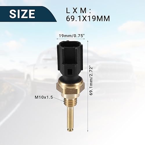 Miniatura 3 de F FIERCE CYCLE Sensor de temperatura de refrigerante para Ford F-350 Sensor de temperatura de agua duradero tono dorado interior