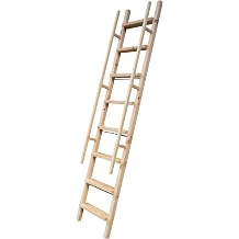 DIYHD 96" Glab Handle Knotty Pine Wood Ladder Sliding Library Roller Ladder,Fit FD Black Track Library Sliding Hardware