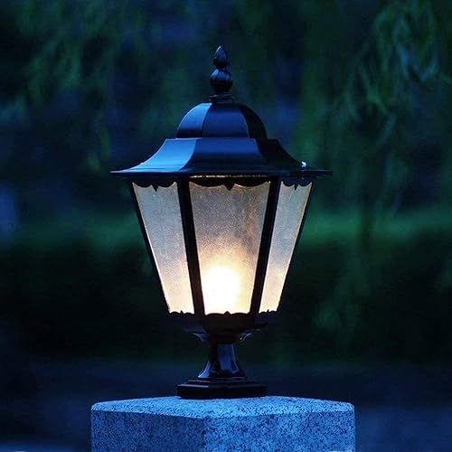 Miniatura 2 de FSunKoFu Lámpara para exteriores, poste de luz exterior, farol de columna, luz de puerta impermeable, estilo europeo, luz de jardín para exteriores,