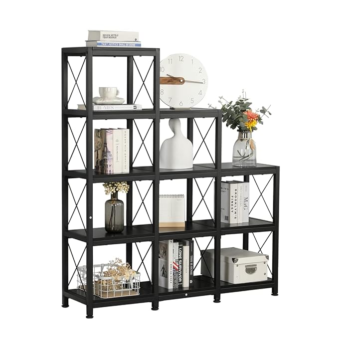 Buy YOLENY Ladder Corner Bookshelf, 9 Shelves Industrial Vintage