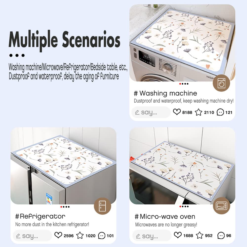 Lavatrice Copertura Super Assorbente 60 * 60cm,Copertura Antipolvere per Lavatrice Multiuso Parapolvere per Frigorifero Domestico Con Fondo in Gomma,Utilizzabile in Bagno,Cucina (Arancia)
