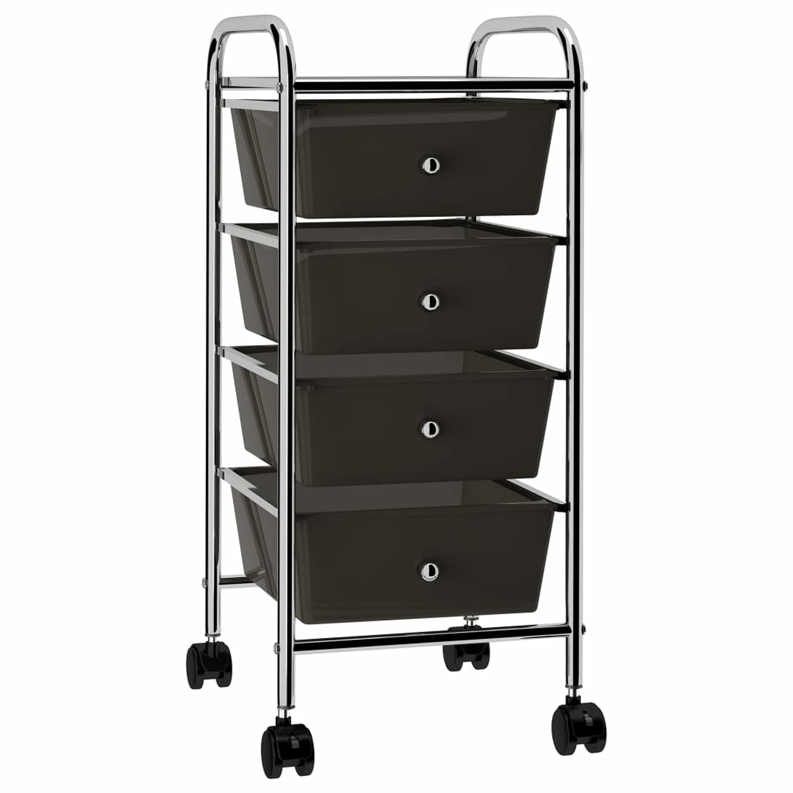Rantry Carrello Portaoggetti Mobile con 4 Cassetti Nero in Plastica Decorazione da Mobili