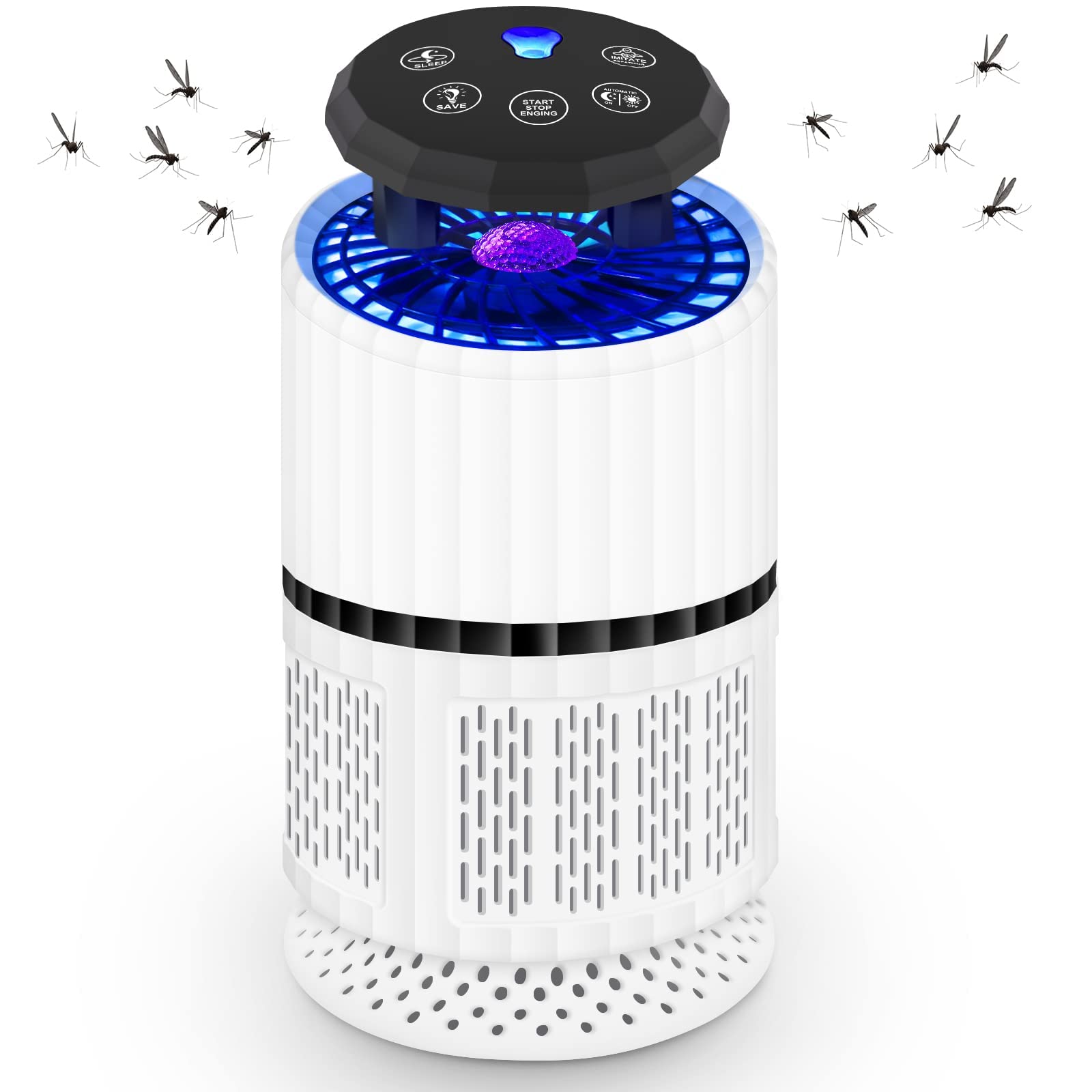 MAKINGTEC Fly Traps for Indoors, Catcher & Killer for Fruit Flies, Electric Little Gnats Fly Trap, Mosquito, Gnat, Moth, Non Indoor Insect Trap with UV Light Fan & 10 Sticky Glue Boards