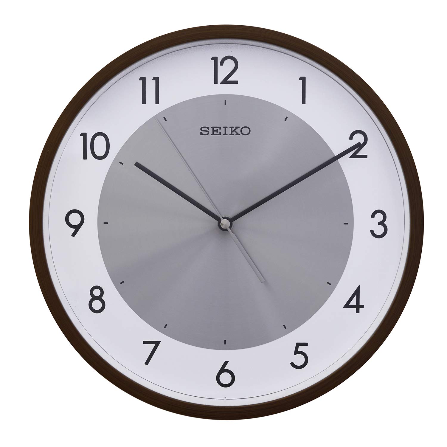 Seiko Elegant Round Analog Black Plastic English Numbers Home Decor Wall Clock (Size: 30 x 4.5 x 30 CM | Weight: 870 gram | Color: Black)