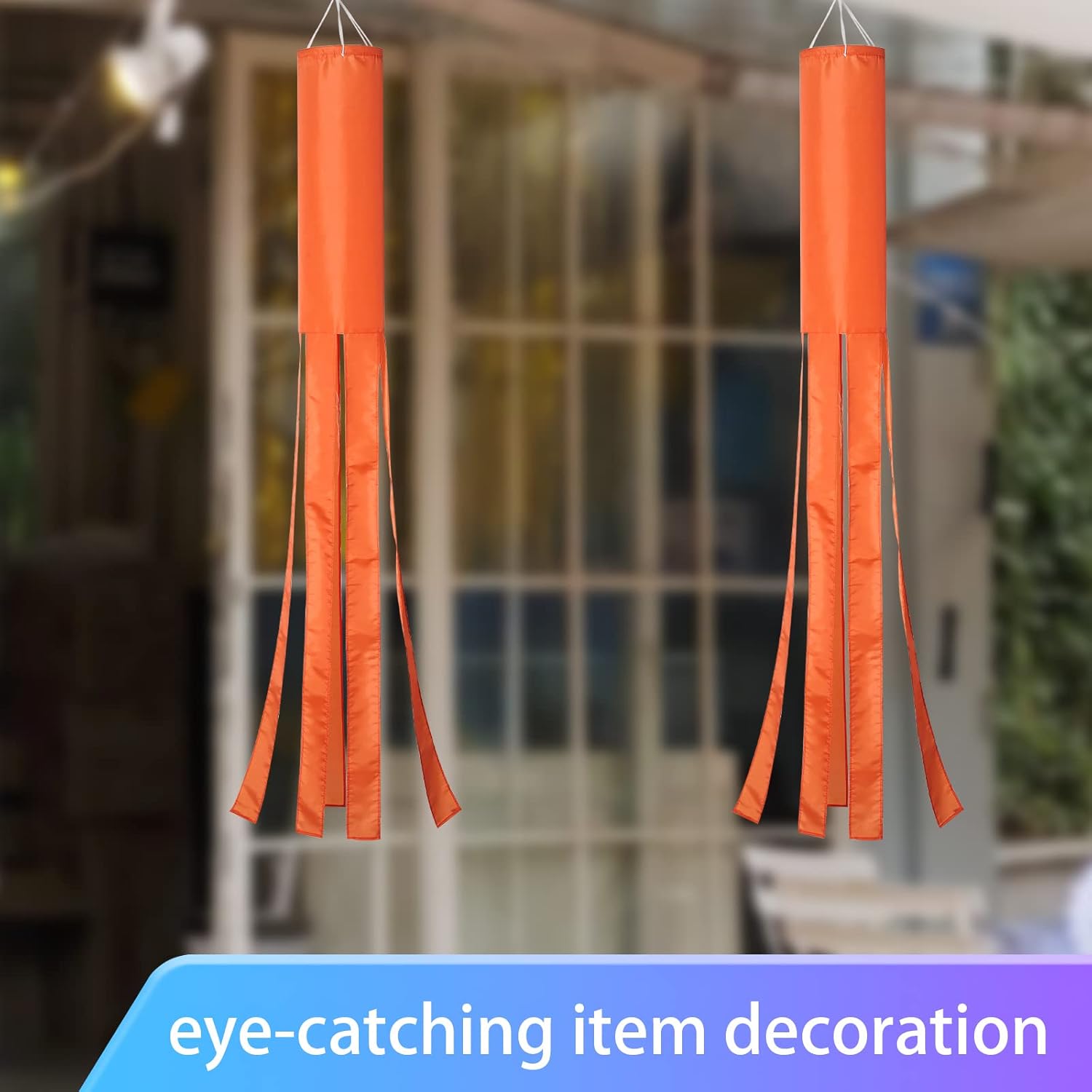 stidsds Solid Orange Flag Windsocks Plain Orange Color Flags Wind Socks Heavy Duty Hanging Garden Yard Outdoor Decoration 60 Inch(2 Pack)