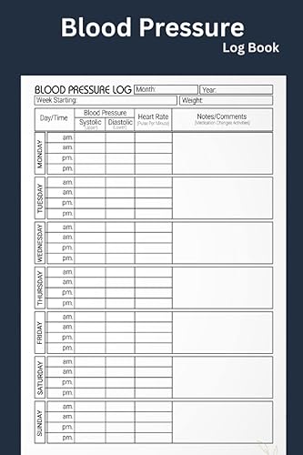 Blood Pressure Log Book: Simple Daily Blood Pressure Log for Record and Monitor Blood Pressure at Home | 120 Pages ("6 x 9" Inches)