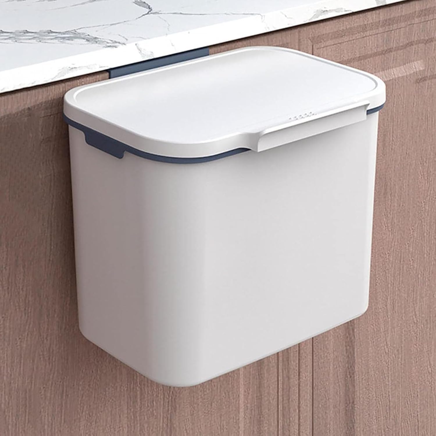 Poubelle suspendue cuisine 7L avec couvercle pour porte d'armoire
