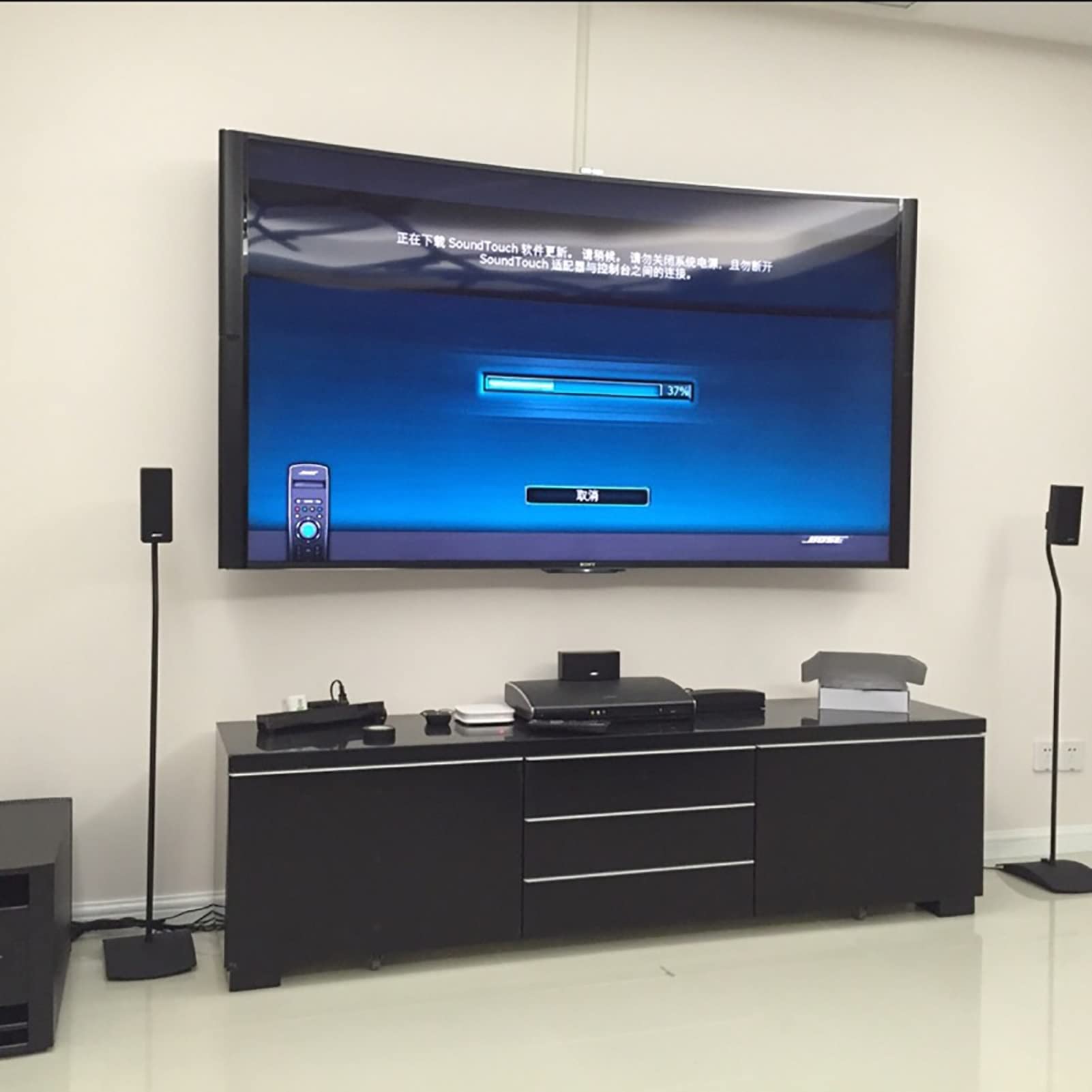 LJHU Speaker Stand Pair Black Speaker Stand, Compatibility Bose Adjustable Height Durable Speaker Stands Floor, Portable Studio Monitor Stands for Home