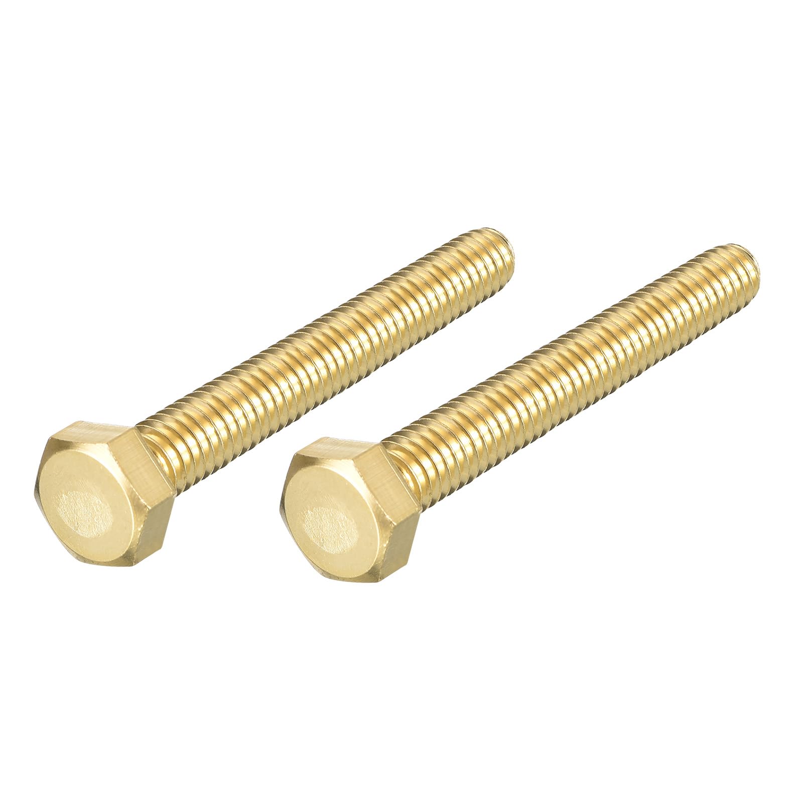 METALLIXITY Hex Head Screw Bolt (5/16-18x3") 2Pcs, Brass Fully Threaded Solid Brass Hex Bolts Machine Screws - for Machinery Repair