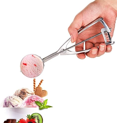 Miniatura 2 de Ice Cream Scoops  Juego de cucharadas de helado, 3 piezas de acero inoxidable con cuchara de melón (cuchara de cocina), gatillo incluye tamaño