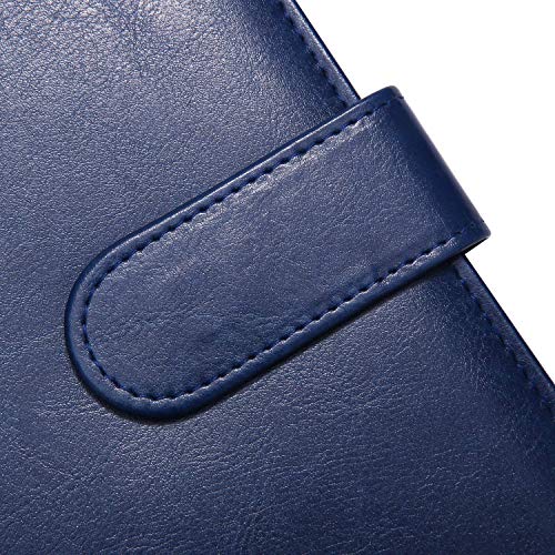 Image of Padfolio Clipboard Folder Portfolio, Mymazn Faux Leather Folder Storage Clipboard with Cover for 8.5 x 11 Legal Pad A4 Refillable Folio Conference Writing Notepad (Blue)