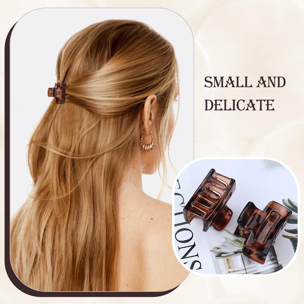Dizila 100pcs 2.5cm/0.1" Brown Small Non-slip Plastic Hair Claws Clips for Women Girls, Teens & Kids, 1 count (Pack of 100) - Image 4