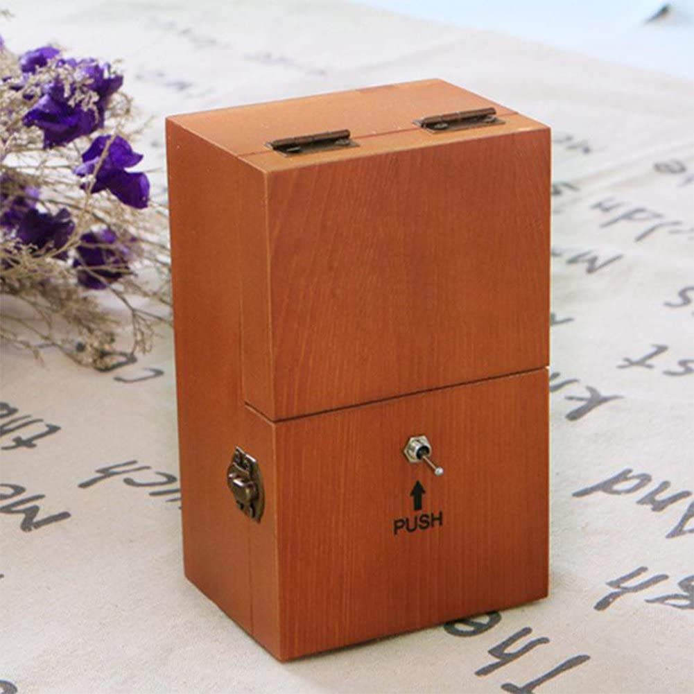 „Nutzlose Box“ Aus Holz – Mechanisches Spielzeug, Schaltet Sich Selbst Aus, 15x9x7 Cm