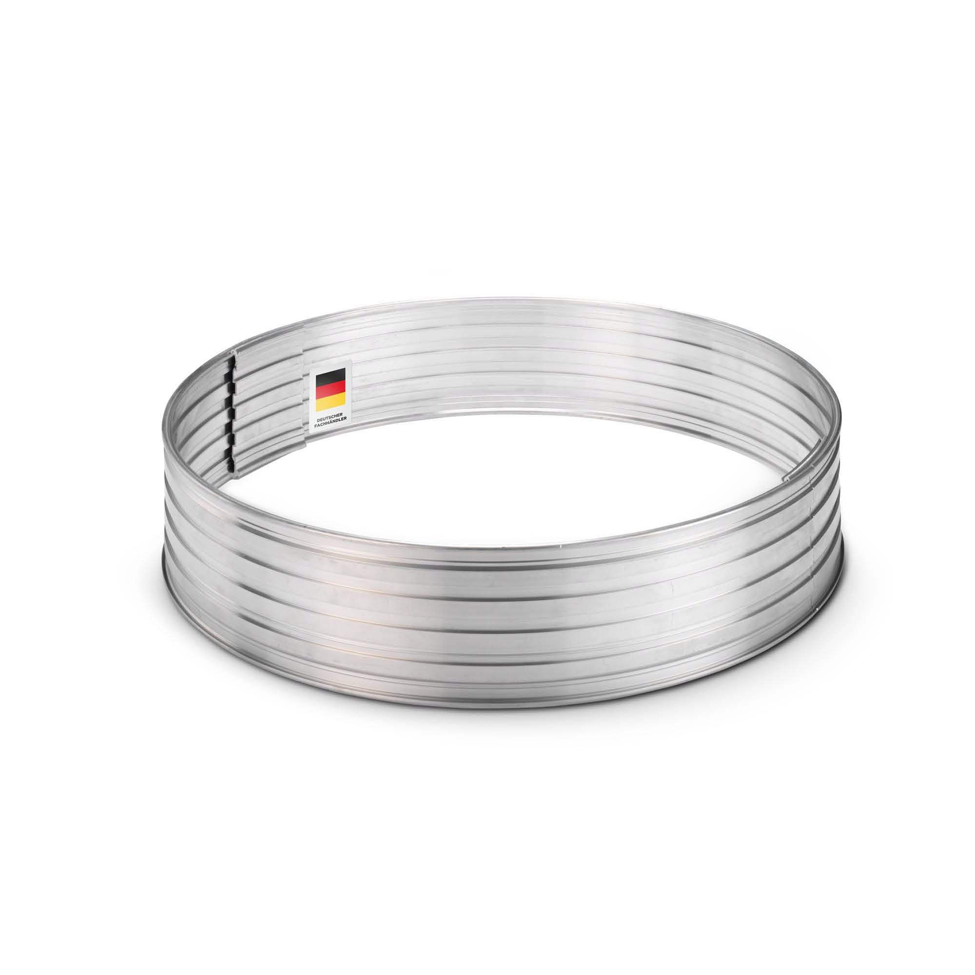 blizz-z terraflex Baumeinfassung rund Aluminium Höhe: 10 cm, Ø60 cm, 1 Set (2X Halbkreise, 2X Stoßverbinder) | Baumring-Set, Kreis Rasenkante, Mähschutz | Made in EU