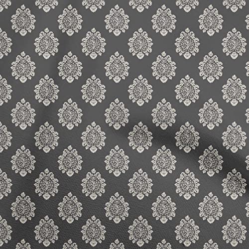 oneOone Cotton Flex Gray Fabric Block Dress Material Fabric Print Fabric By The Yard 40 Inch Wide