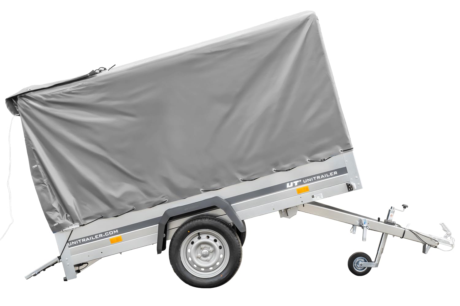 UNITRAILER PKW Anhänger 230x125 Garden Trailer 230 Kipp 750 kg mit Stützrad, 110 cm hoher Plane und Hochspriegel