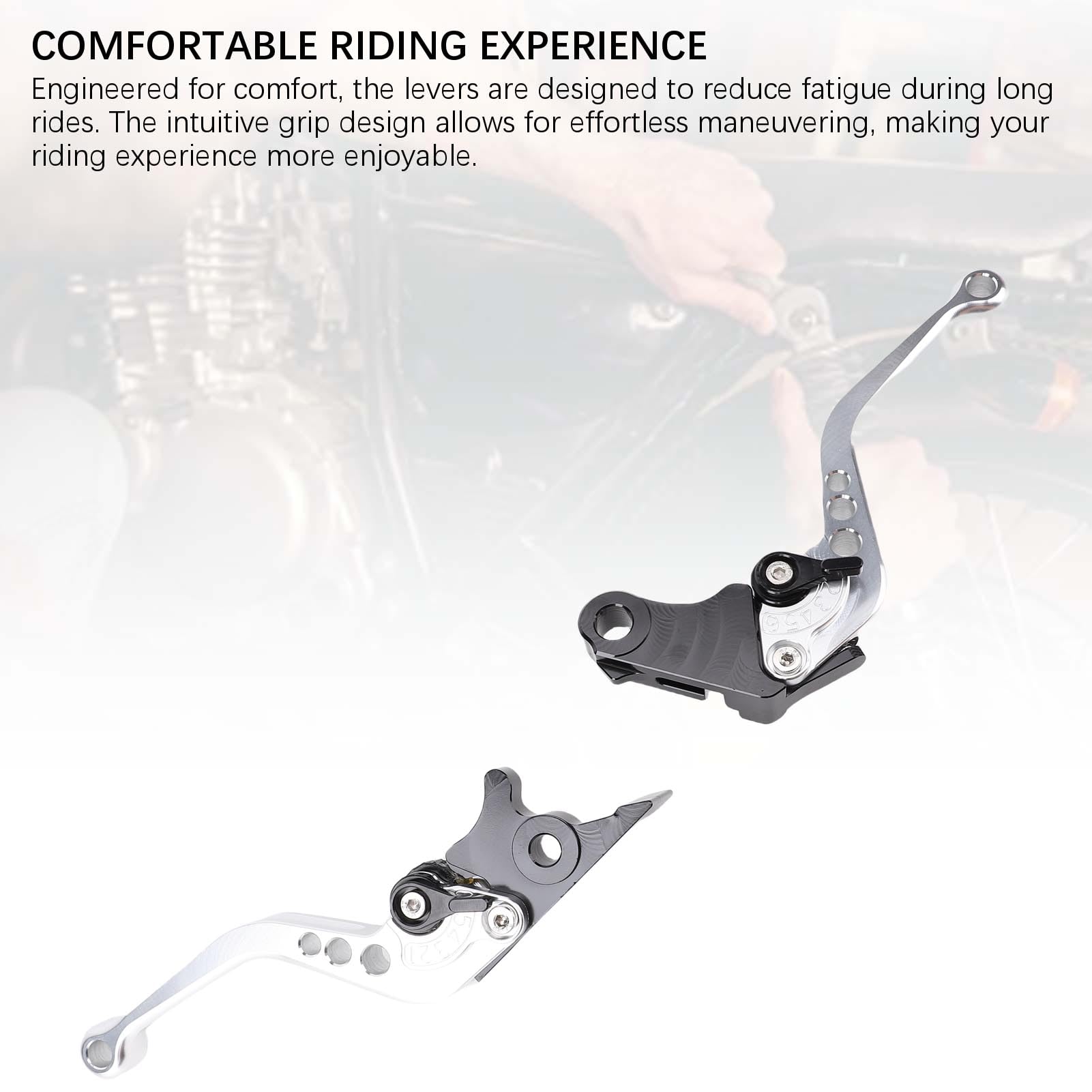 Leva Frizione Freno Motociclistica, Lega di Alluminio Universale per GB350S CB350 Rs, Leva della Frizione del Freno Facile Installare la Sostituzione della Leva a Mano Moto (SILVER)