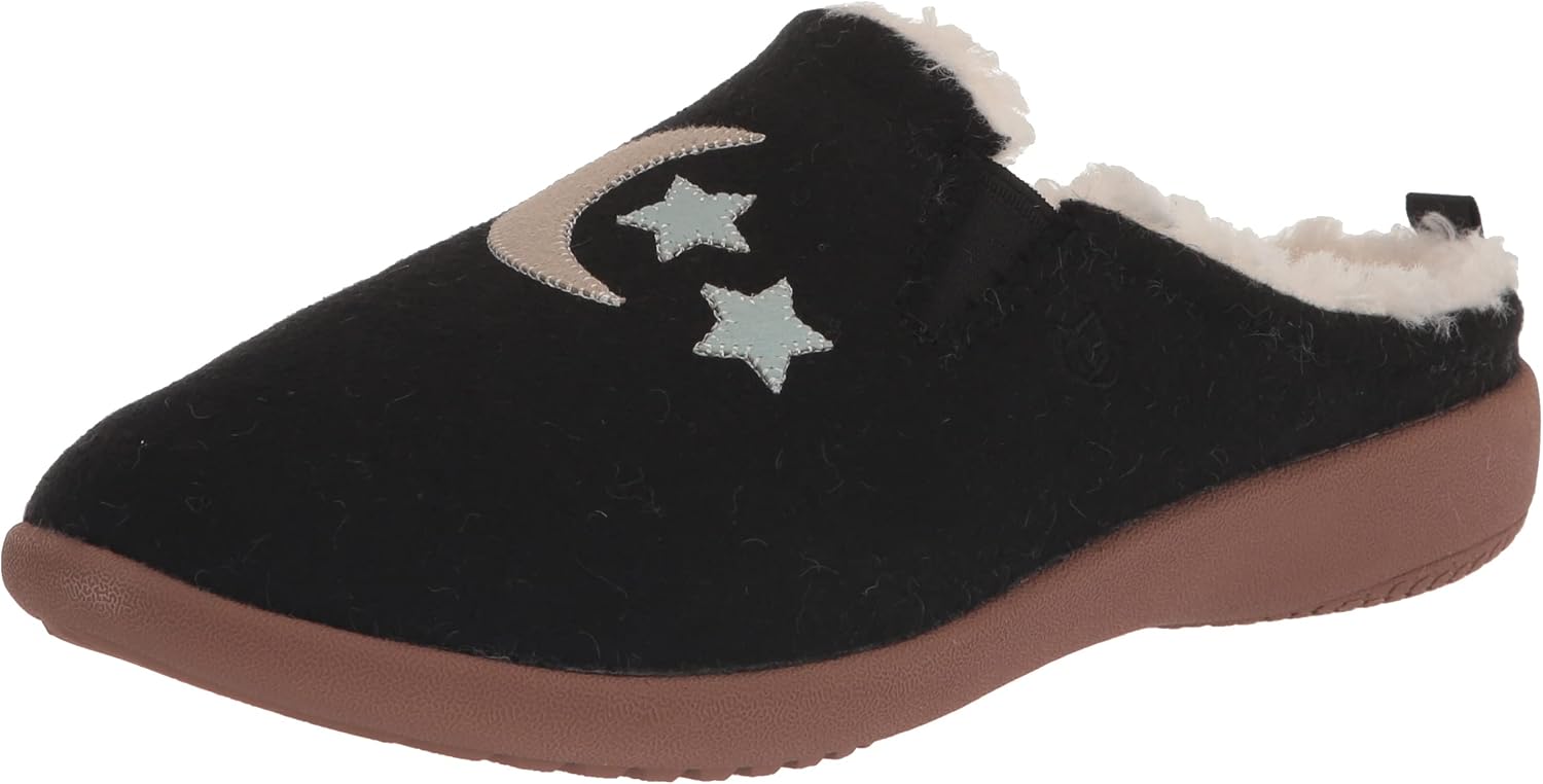 Spenco Women's Evie Slipper, Black, 9 Wide