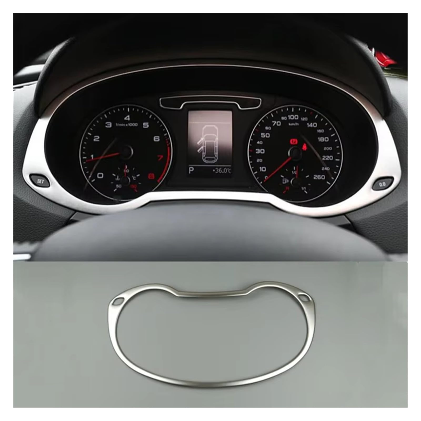 Accessori Auto Interno Per Q3 2013-2017, Copertura Del Contachilometri In Acciaio Inossidabile Per La Cornice Decorativa Del Tachimetro Della Console