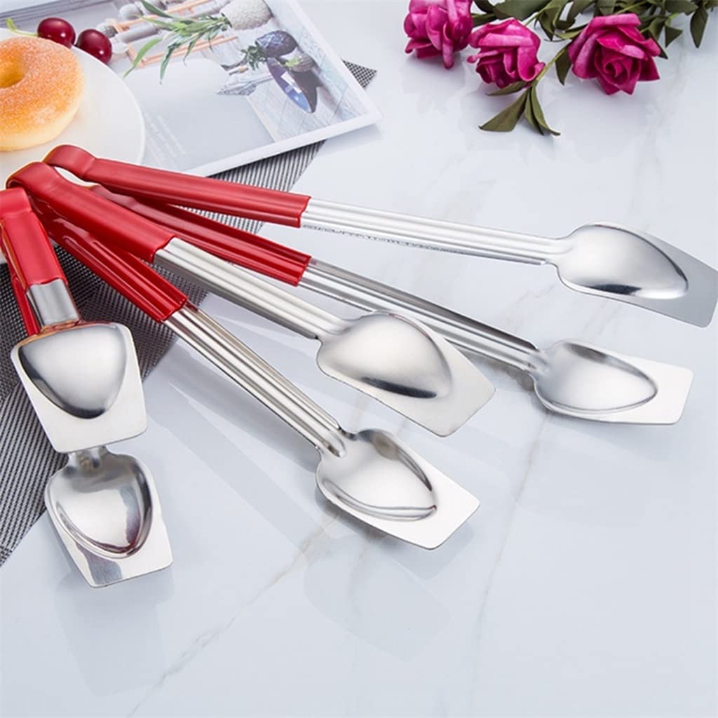 2pc Pinces de Cuisine Pinces de Cuisine en Acier Inoxydable Pinces de Service Accessoires de Cuisine ustensiles de Cuisine (Couleur : A, Taille : L) (AL)