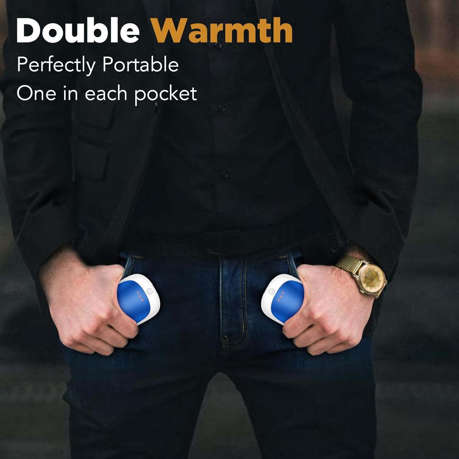2 calentadores de manos recargables, portátiles, eléctricos, reutilizables, con USB, 2 en 1, para exteriores, interiores, regalos cálidos para hombres, mujeres, niños
