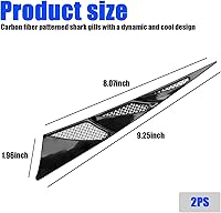 Vista 2 de 2 piezas de ventilación lateral de modificación de automóvil, branquias de tiburón para cuchara de capó, color negro