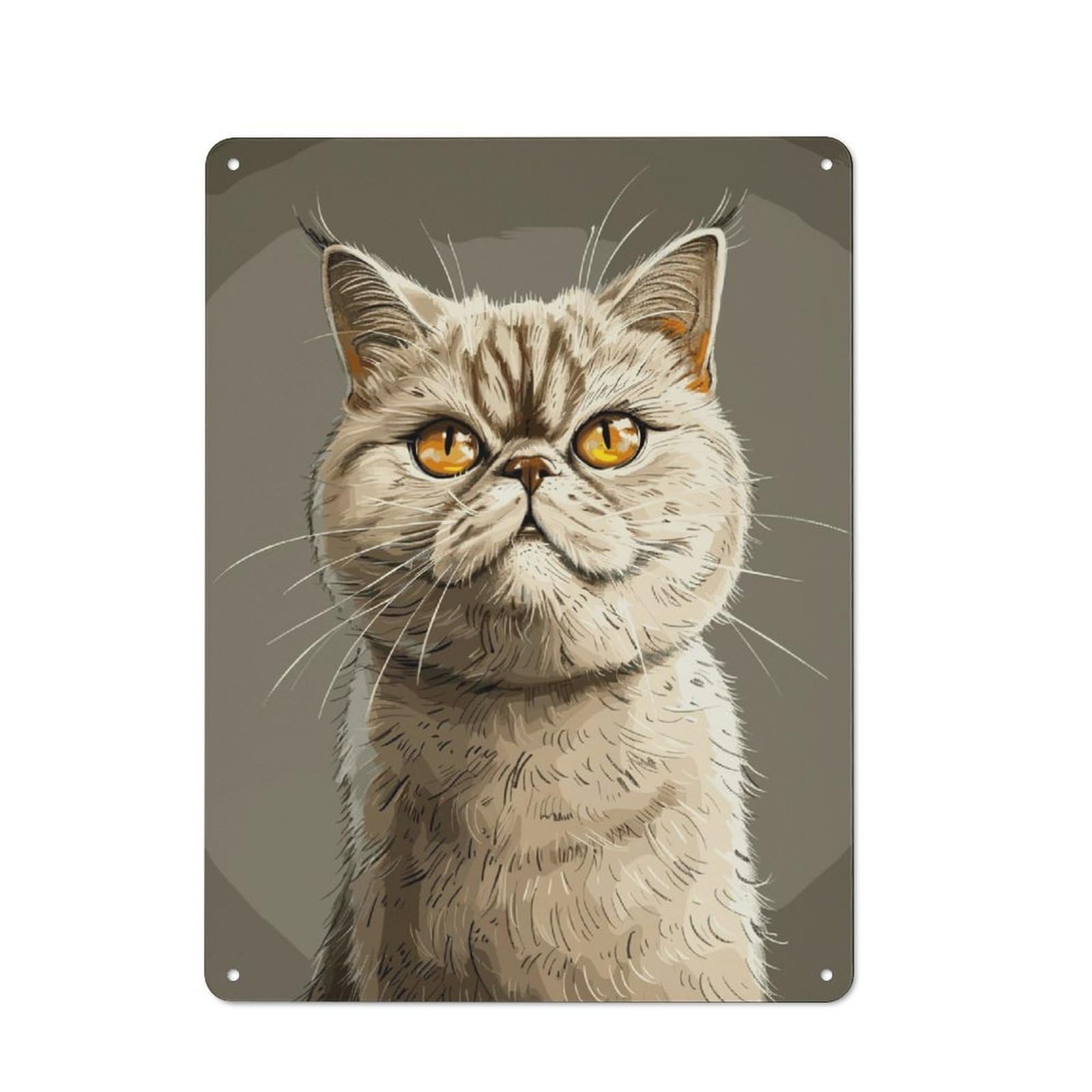 40x30cm Rustic Metal Sign with British Shorthair for Hobby Room Or Studio, Metal Sign Decor for Hobby Rooms And Studios