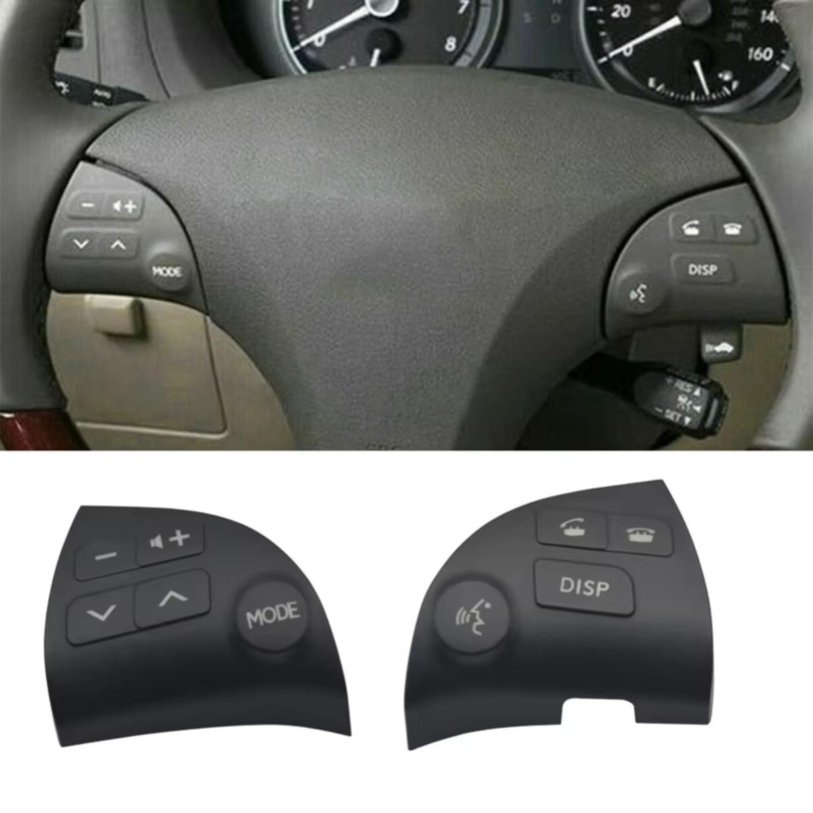 Pulsanti Volante Universali Auto Compatibile Con Lexus Per ES350 2006 2007 2008 2009 2010 2011 2012 Interruttore Controllo Volante Automobile Multi Pulsante Copertura 84250-33190-C0