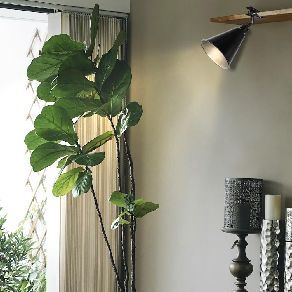 Verstellbare Klemmlampe mit E27-Fassung,1 Packung Leselampe mit 1,8 m Kabel, Dimmbar Nachttischlampe,Schreibtischlampe für Büro Heimgebrauch - 19x19CM Schwarz Lampenschirm- TD0603