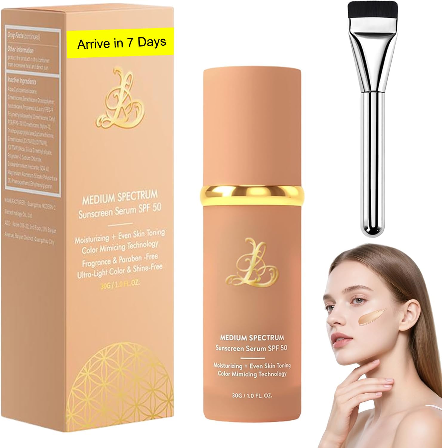 Base De Maquillaje Que Cambia De Color SPF 50+ Base Que Cambia de Color Antiedad Hidratante Larga Duración y Resistente al Agua