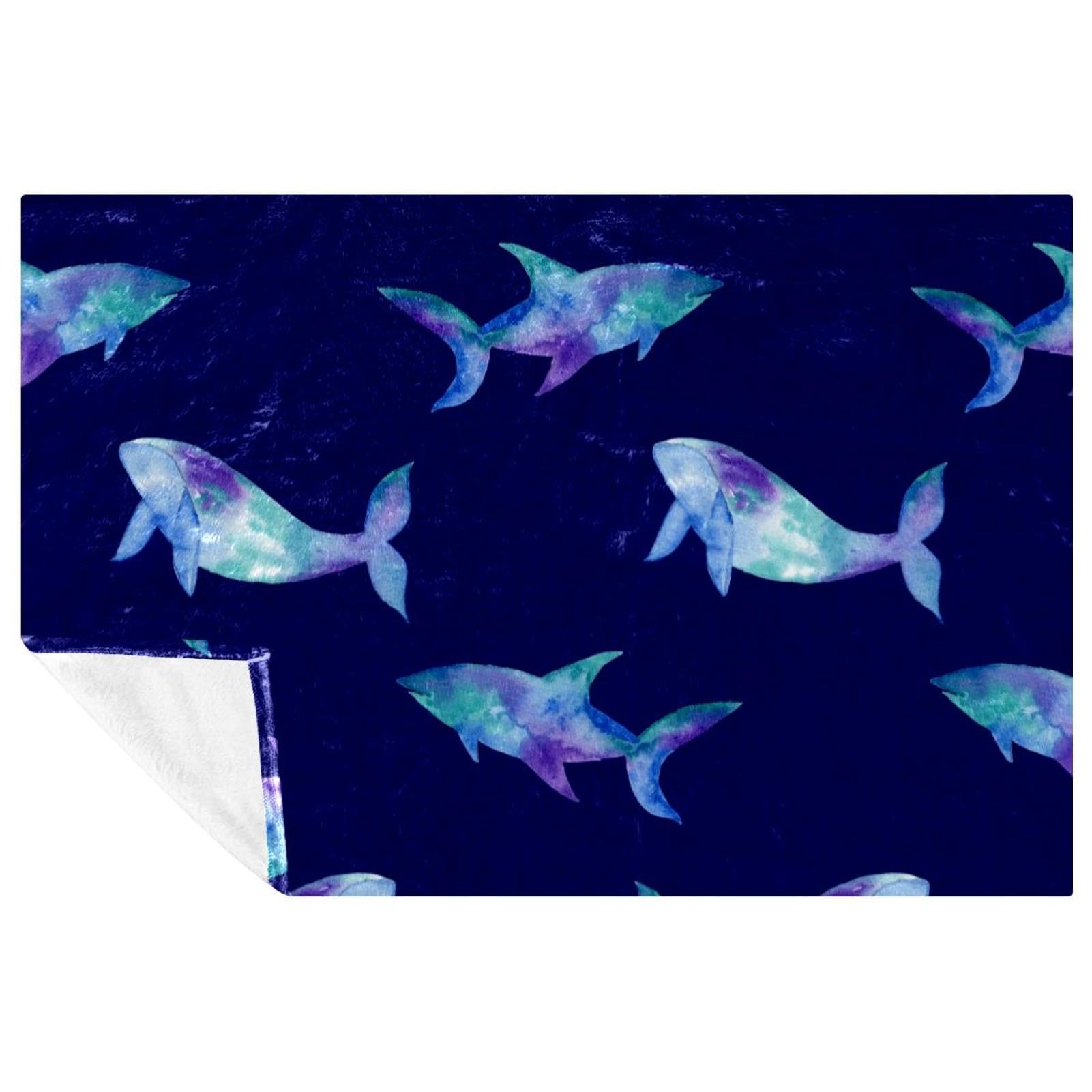 Couverture canapé lit baleine douce 150x100 anti-froid pour petits et grands