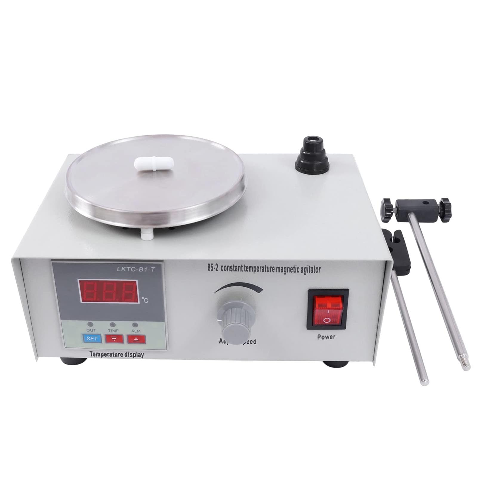Agitatore Magnetico con Piastra riscaldante, agitatore Digitale con Piastra riscaldante, agitatore Magnetico con Display Digitale a LED per agitazione nella Ricerca scientifica Piastra